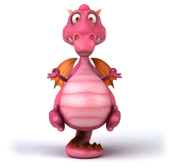 Roliga tecknade rosa dragon — Stockfoto