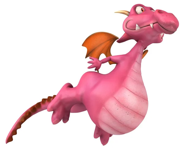 Diversão desenho animado dragão rosa — Fotografia de Stock