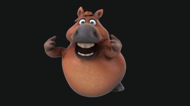 Gülümseyen ve poz veren hareketli at karakteri