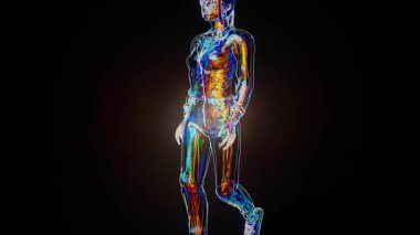 Renkli parıltılı efektli biçimlendirilmiş figür