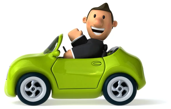 Fun car with businessman — Stock Photo, Image