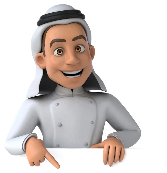 Szórakoztató karikatúra Arab chef — Stock Fotó