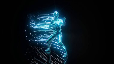 Karateka kadın hareket tasarımının kavramsal 3D çizimi