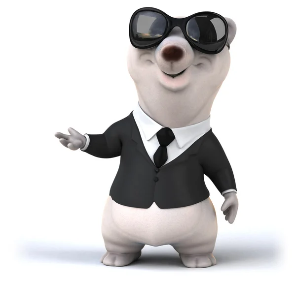 Fun cartoon bear in business suit — Stock Photo, Image