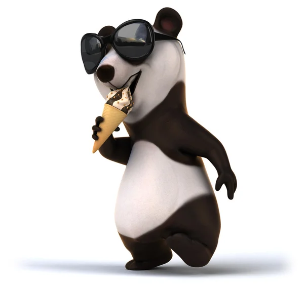 Zábavné panda se zmrzlinou — Stock fotografie