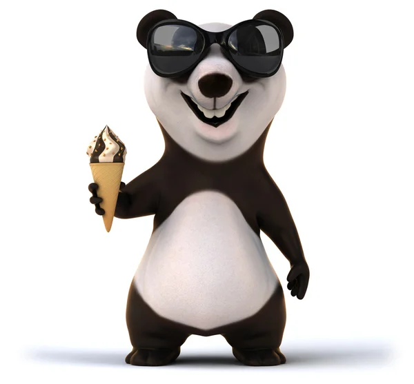 Panda divertente con gelato — Foto Stock