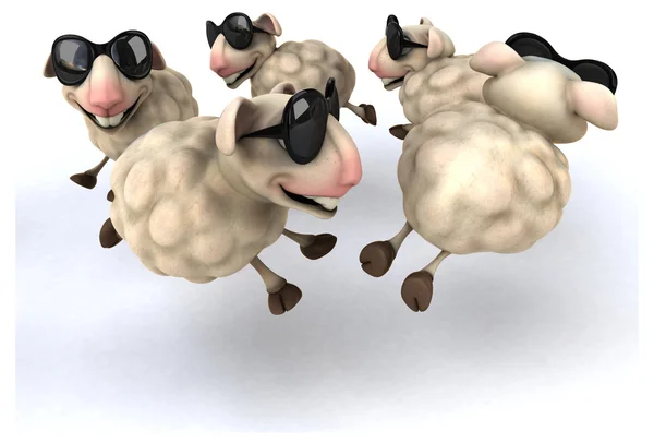 Fun cartoon sheep — Stock Photo, Image