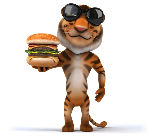 Fun cartoon tiger — Stock Photo, Image