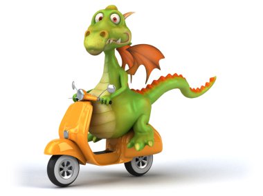 eğlenceli bir scooter üzerinde Dragon