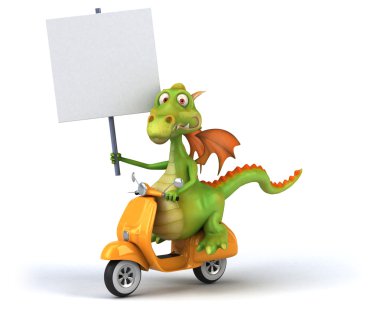eğlenceli bir scooter üzerinde Dragon
