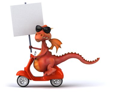 eğlenceli bir scooter üzerinde Dragon