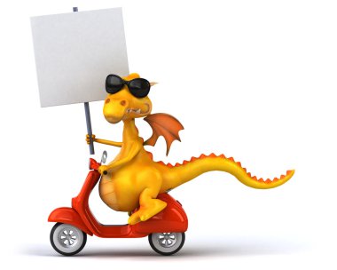 eğlenceli bir scooter üzerinde Dragon