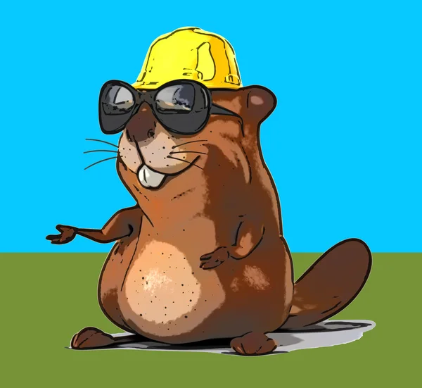 Leuke cartoon beaver — Stockfoto