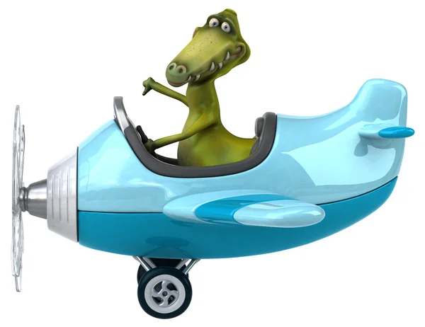 飛行機で楽しい恐竜 — ストック写真