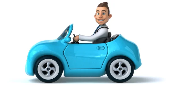 Fun doctor in car — Stock Photo, Image