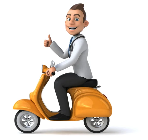 Scooter üzerinde eğlenceli doktor — Stok fotoğraf