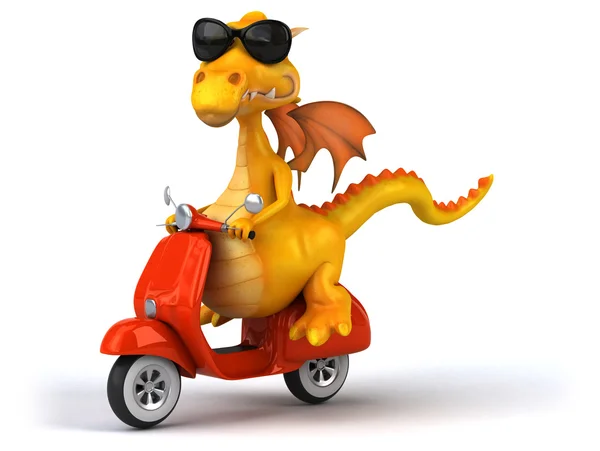 Eğlenceli bir scooter üzerinde Dragon — Stok fotoğraf