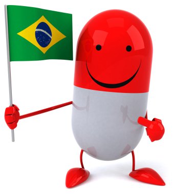 Eğlenceli karikatür kırmızı hapı