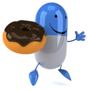 Eğlenceli karikatür mavi pil