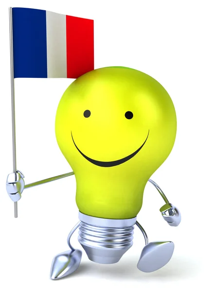 Fun light bulb with flag — Stock Photo, Image