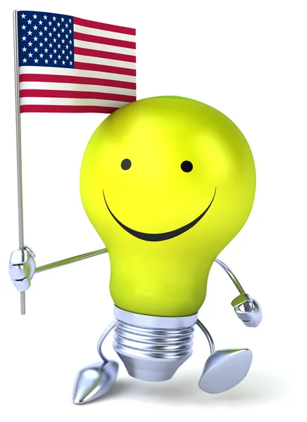 Fun light bulb with flag — Stock Photo, Image