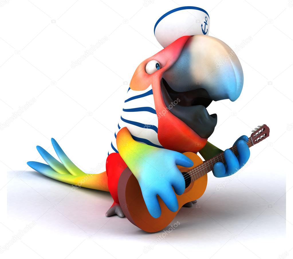 Fun cartoon parrot