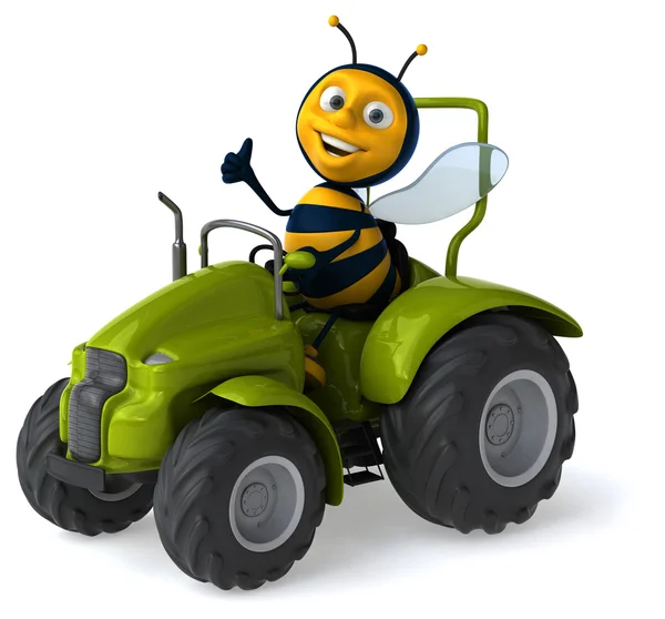 Abeja divertida en tractor — Foto de Stock