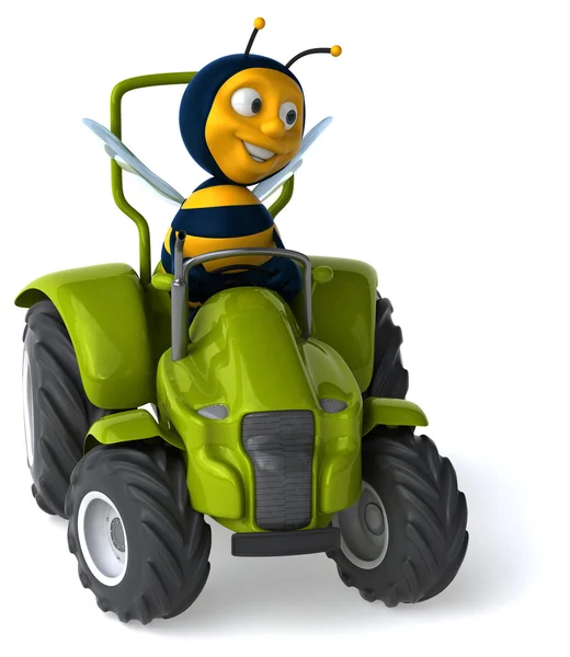 トラクターに楽しい蜂 — ストック写真