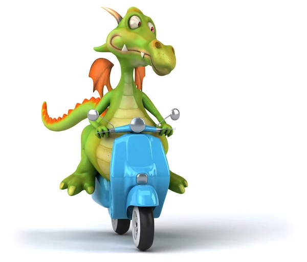 Dragón divertido en scooter — Foto de Stock