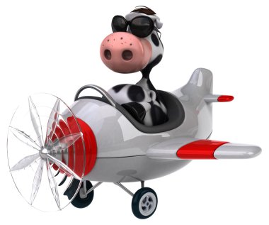 Uçak içinde komik inek