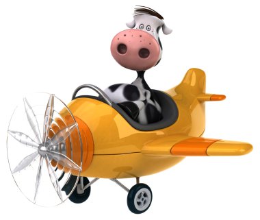 Uçak içinde komik inek