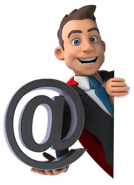 Cartoon Super businessman — Stock Photo, Image