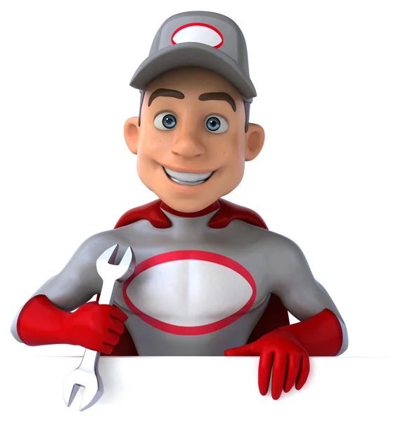 Cartoon Super mechanic — Stock Photo, Image