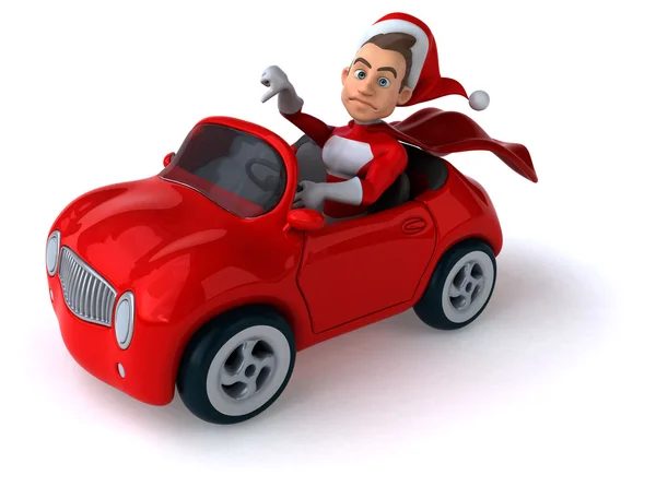 Άγιος Βασίλης σε αυτοκίνητο — Φωτογραφία Αρχείου