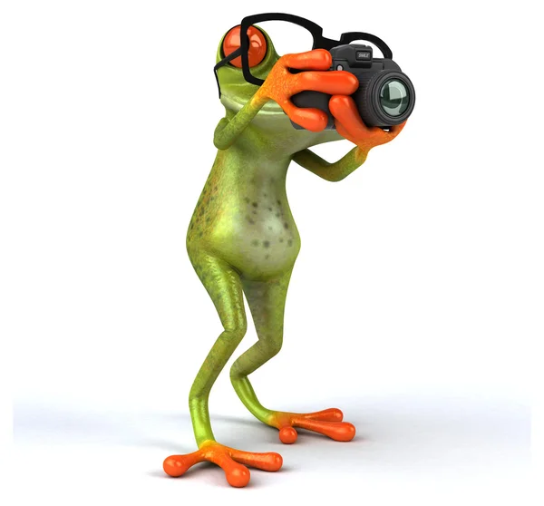 Funny frog with camera — Stock Photo, Image