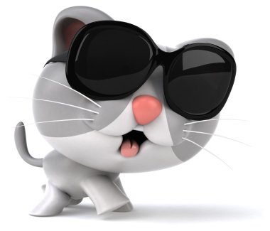 eğlenceli bir karikatür kedi