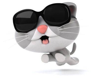 eğlenceli bir karikatür kedi