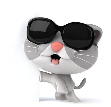 eğlenceli bir karikatür kedi