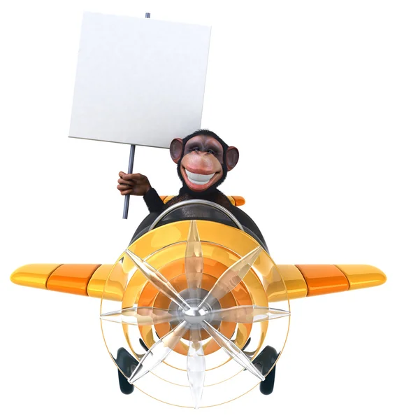 Śmieszne małpy w samolocie — Zdjęcie stockowe