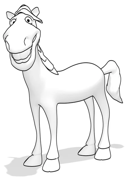 Amusant cheval de dessin animé — Photo