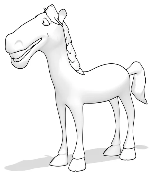 Rolig tecknad häst — Stockfoto