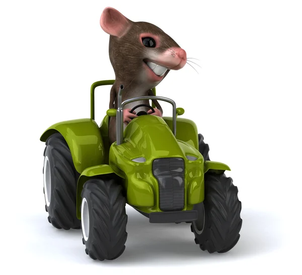 トラクターで面白いマウス — ストック写真