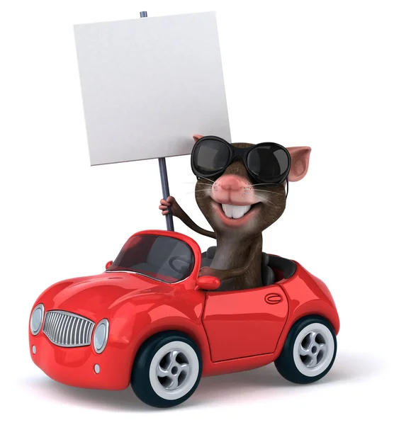 車で面白いマウス — ストック写真
