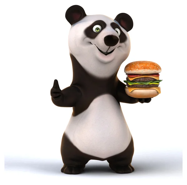 Panda cartoon zabawa — Zdjęcie stockowe