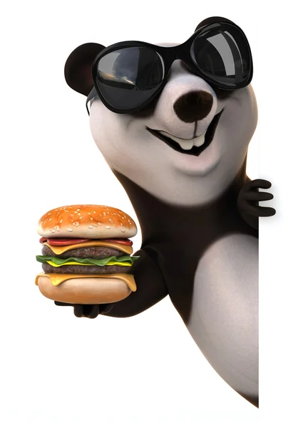 Roliga tecknade panda — Stockfoto