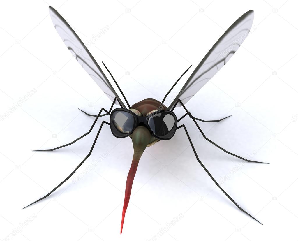 Funny cartoon mosquito