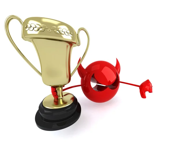 Fun cartoon red Virus — Stock Photo, Image