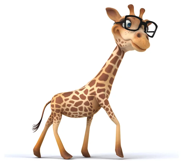 Zábavná žirafa na bílém pozadí — Stock fotografie