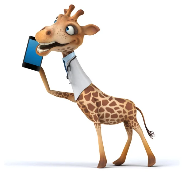 Spaßgiraffe auf weiß — Stockfoto