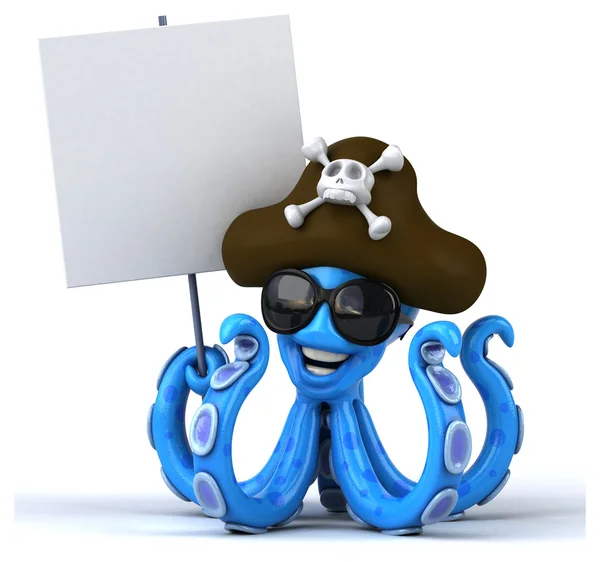 Leuke octopus op wit — Stockfoto